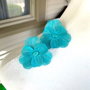 Anthropologie, Turquoise, Wire Trim Earrings!